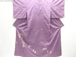 アンティーク　葵祭り模様織出し手織り紬着物